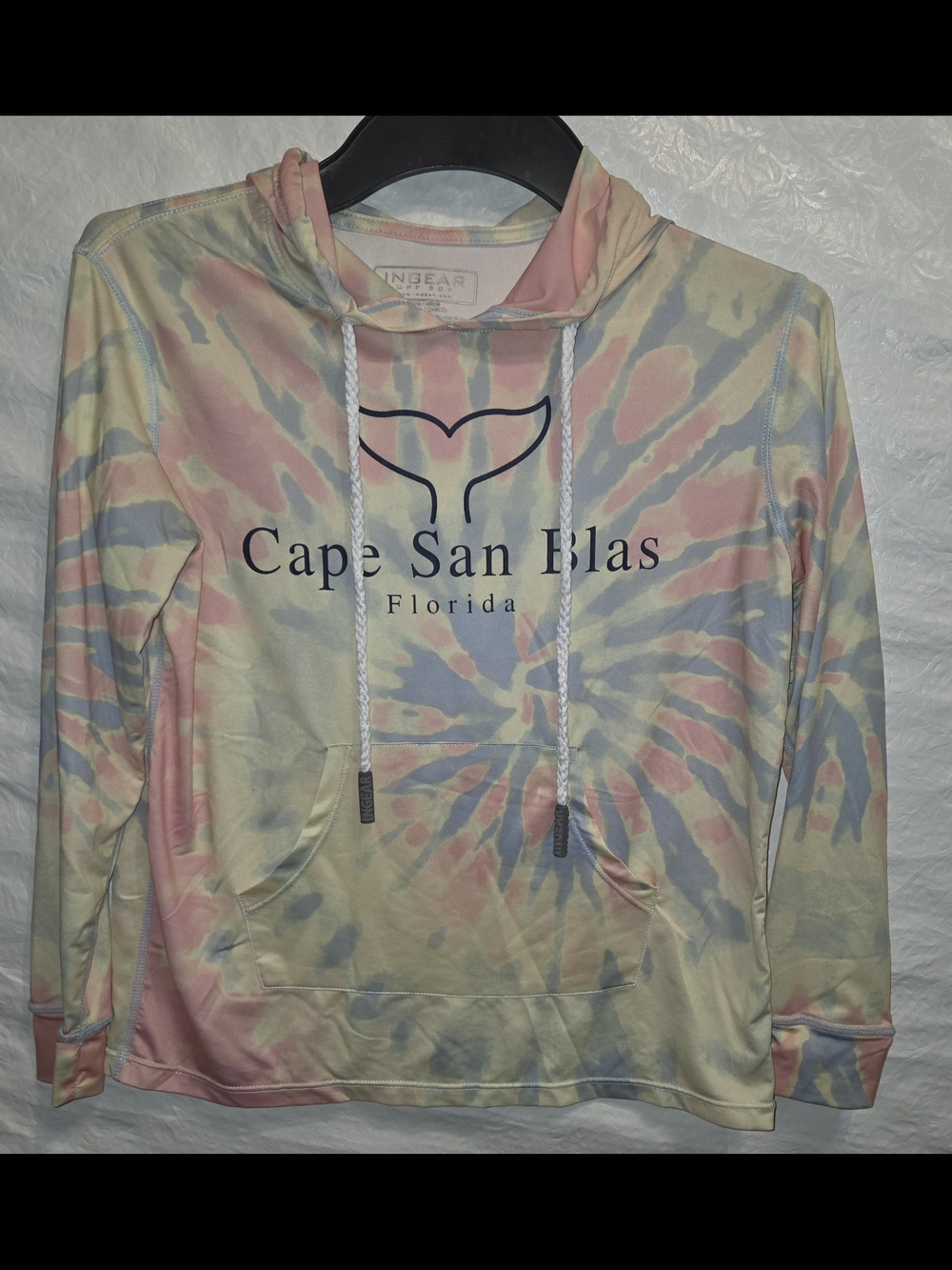 GUC Kid's Tie-Dye "Cape San Blas Florida" Long Sleeve Shirt Hoodie UPF 50+
